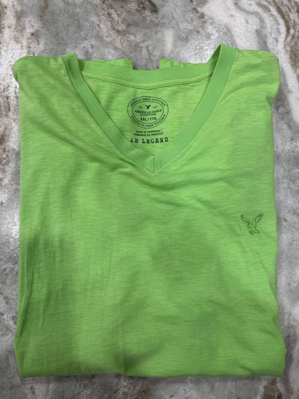 American Eagle Outfitters Lime Green V-Neck Tee